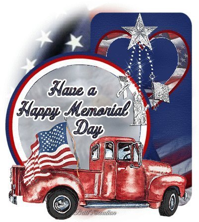 Happy Memorial Day; Truck & Flag